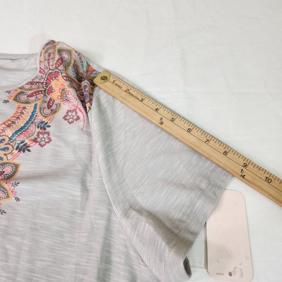 Allison Daley Women's Floral Top  Blouse Boho Plus Size 2X Light Green NWT (11) - Picture 9 of 11